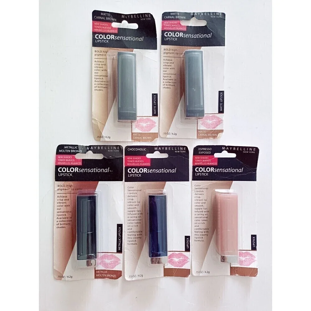 Maybelline New York Color Sensational Brown Lipsticks Lot Of 5 Browns Bronzes